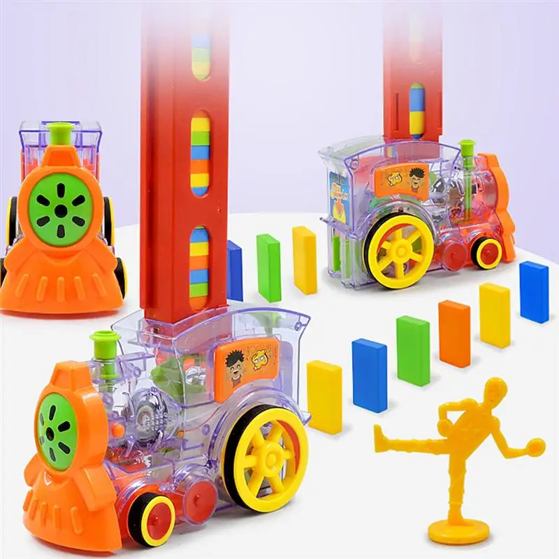 

Electric Domino Train Toys Interesting Early Education Toy Educational Plaything for Kids Children Toddlers withoout Battery