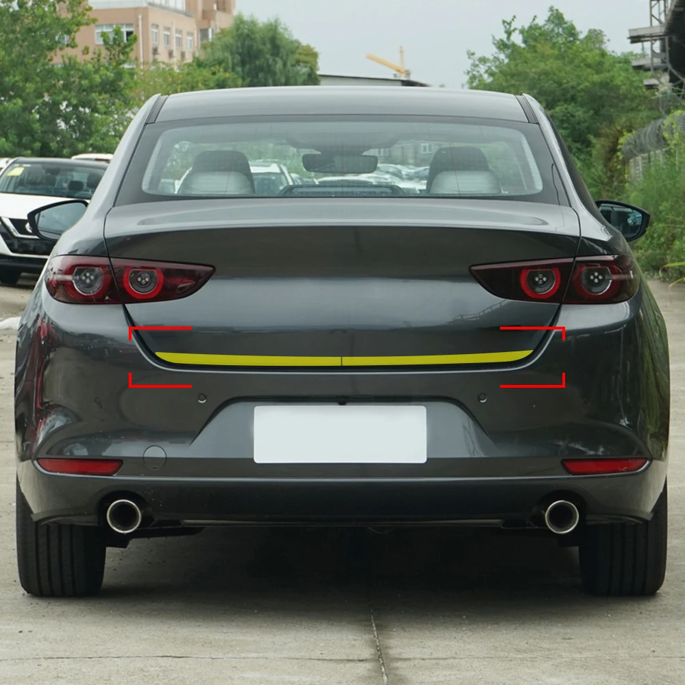 

CarMango for Mazda 3/Axela BP 2020-2021 Accessories Rear Door Tailgate Trim Cover Frame Metal Sticker Stainless Chrome Mouldings