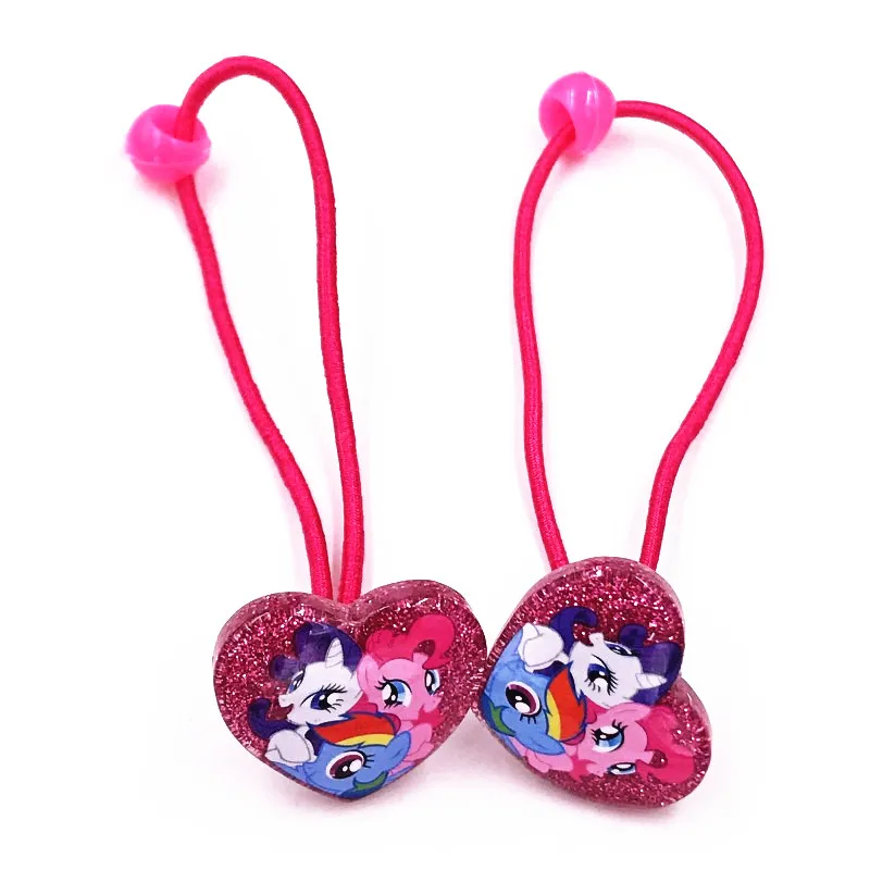 2 шт. эластичная резинка для волос ярких цветов с рисунком маленькой лошади