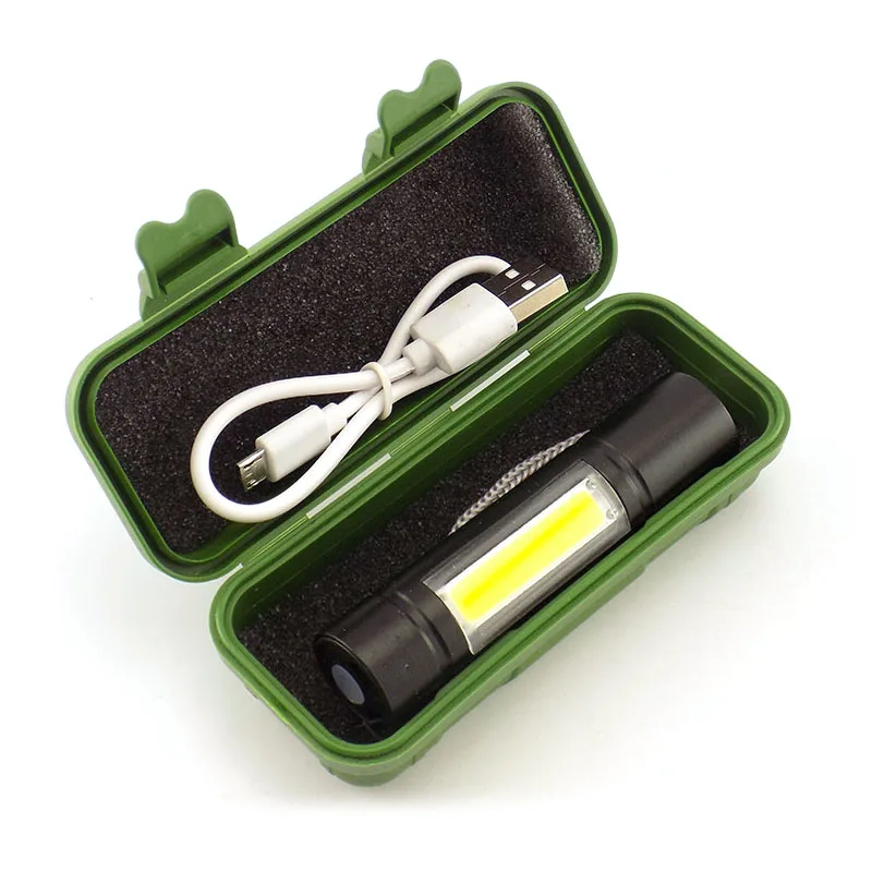Портативный мощный светодиодный Q5 светильник-вспышка COB фонарь USB походный USB фонарь с перезаряжаемой батареей, походный светильник-вспышка