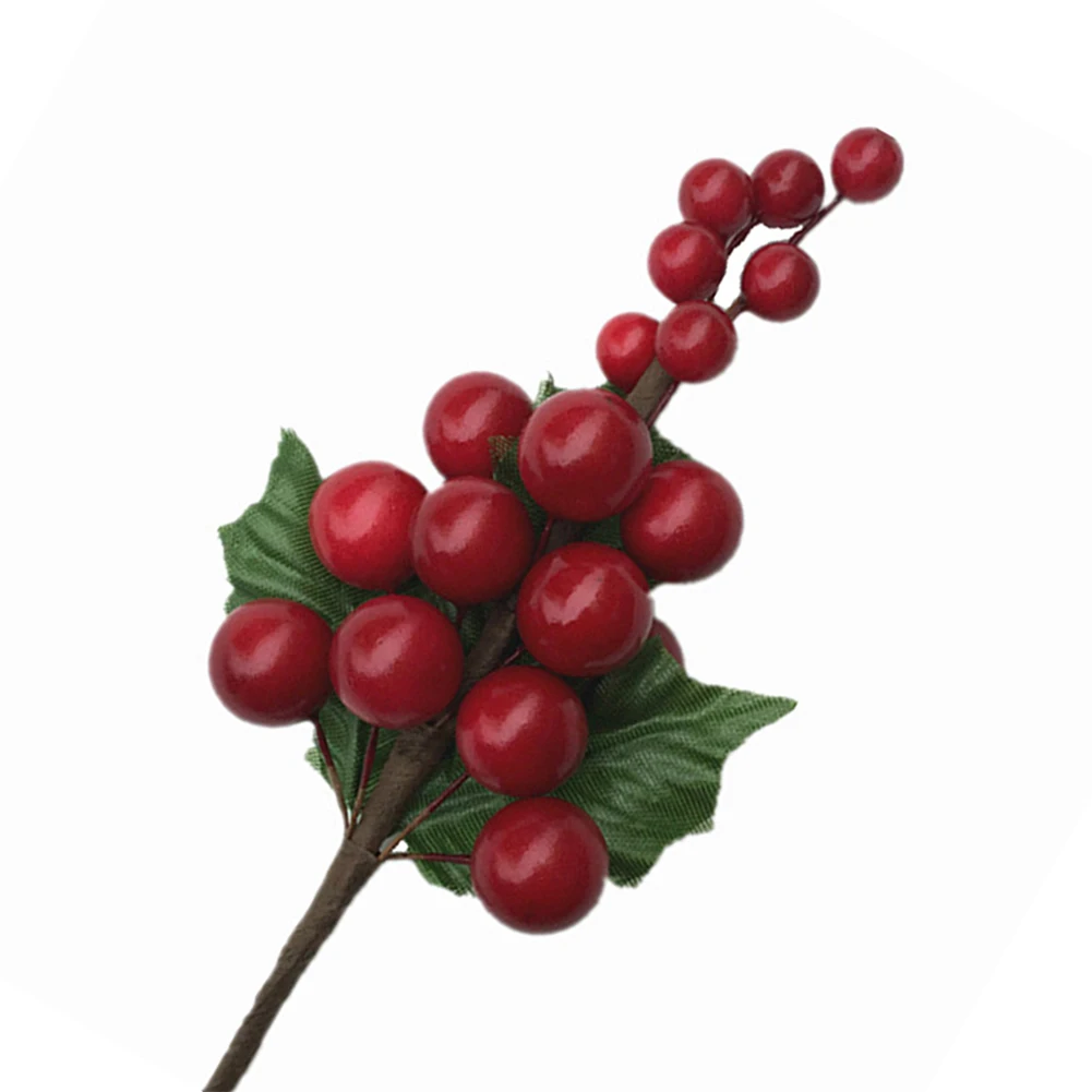 1/5 шт искусственные растения DIY имитация красных ягод ветка Рождественское