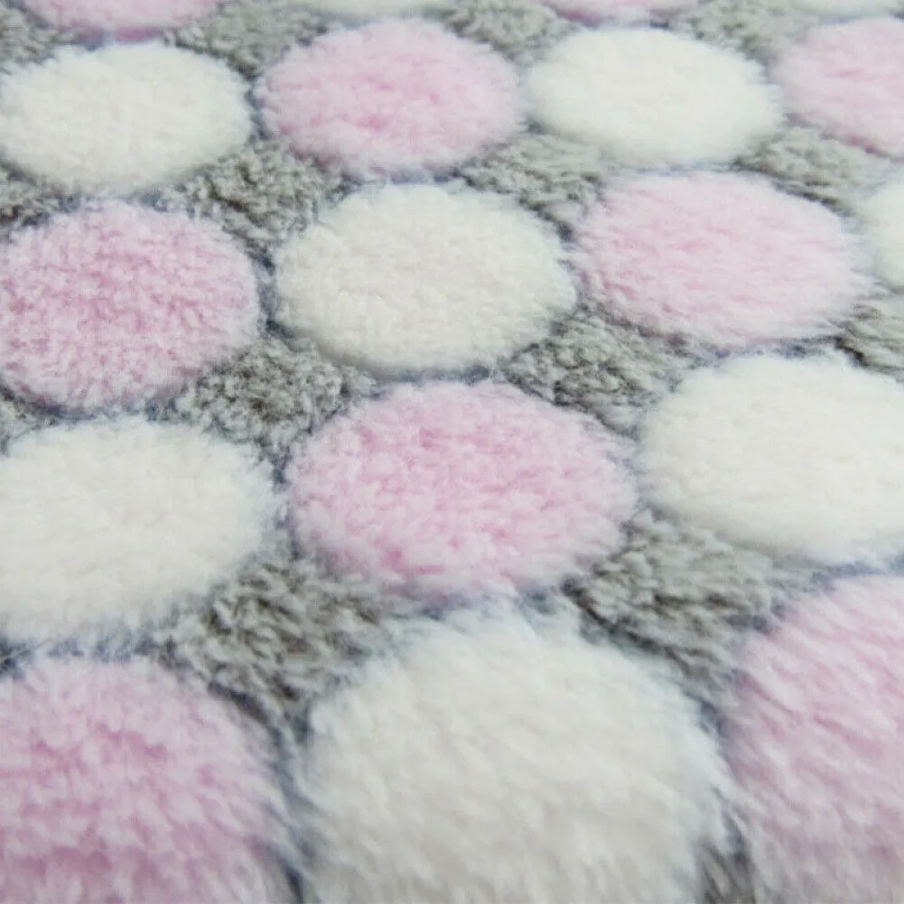 Мягкое фланелевое одеяло для собаки питомца в горошек с принтом собак кошек