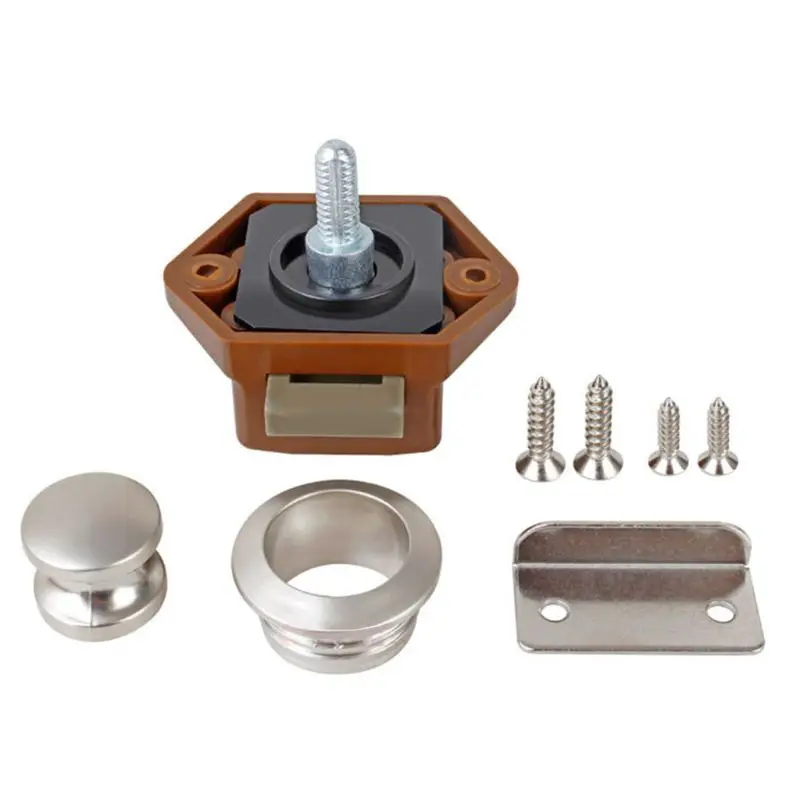 5pcs Camper Car Push Lock 20mm RV Caravan Boat Motor Home Cabinet Drawer Latch Button Locks For Furniture Hardware | Обустройство