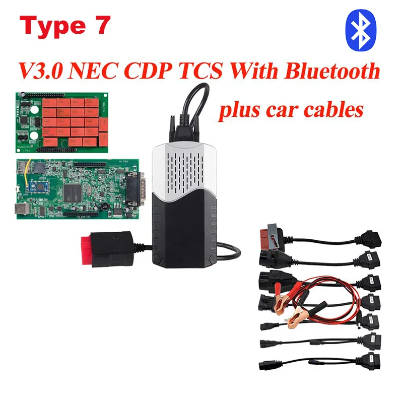 type7 cdp and cables CDP TCS CDP Pro OBD2 Bluetooth R3 keygen,00 keygen для автомобилей/грузовиков OBD2 диагностический инструмент obd2 считыватель кодеров как MVD - Цвет: type7 cdp and cables