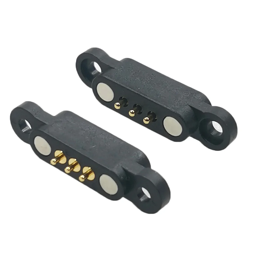 

1-20PCS Magnetic Spring Pogo Pin Connector 3 Pole Pitch 2.3 MM Through Holes PCB Mount Male Female Probe DC Power Charge Socket