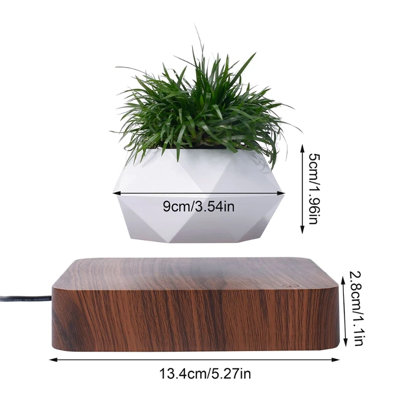 

Levitating Air Bonsai Pot 360 Degree Rotation Flower Pot Planters Magnetic Suspension Floating Pot Potted Plant Home Desk Decor