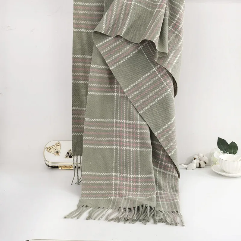 

2021 New Plaid Scarves Tassels Women Shawls And Wraps Artificial Cashmere Bufanda Soft Pashmina Ultra Long Muffler Stole