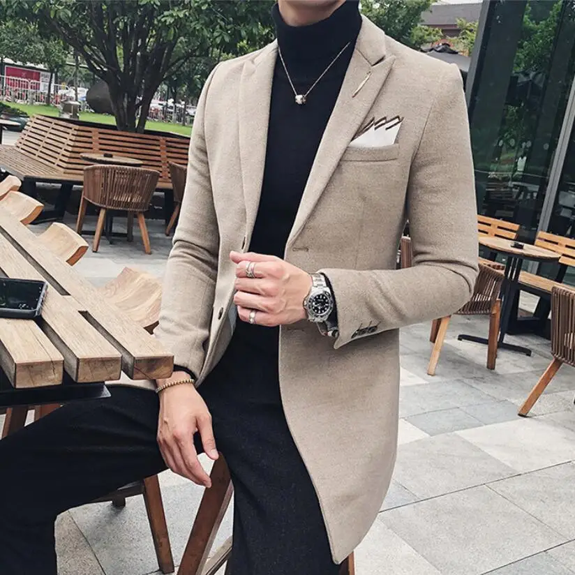 2019 мужская одежда сохраняет тепло в зимнем шерстяном пальто/мужской