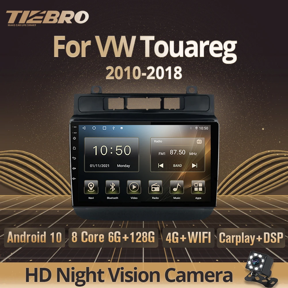

Автомагнитола Tiebro 2DIN для Volkswagen Touareg FL NF 2010-2018 Android10.0, Автомобильный приемник, GPS-навигация, автомобильное радио, Bluetooth плеер