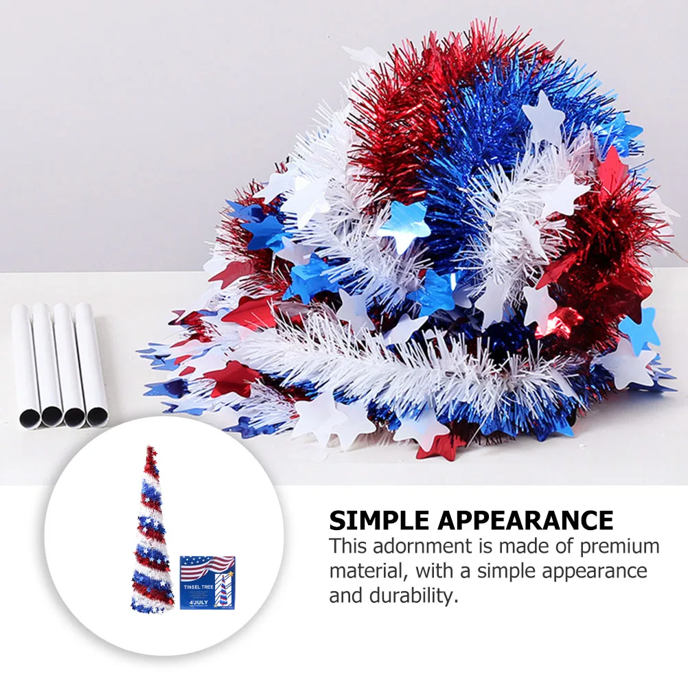 

American Independence Day Tinsel Tree Decor Festival Scene Tree Adornment