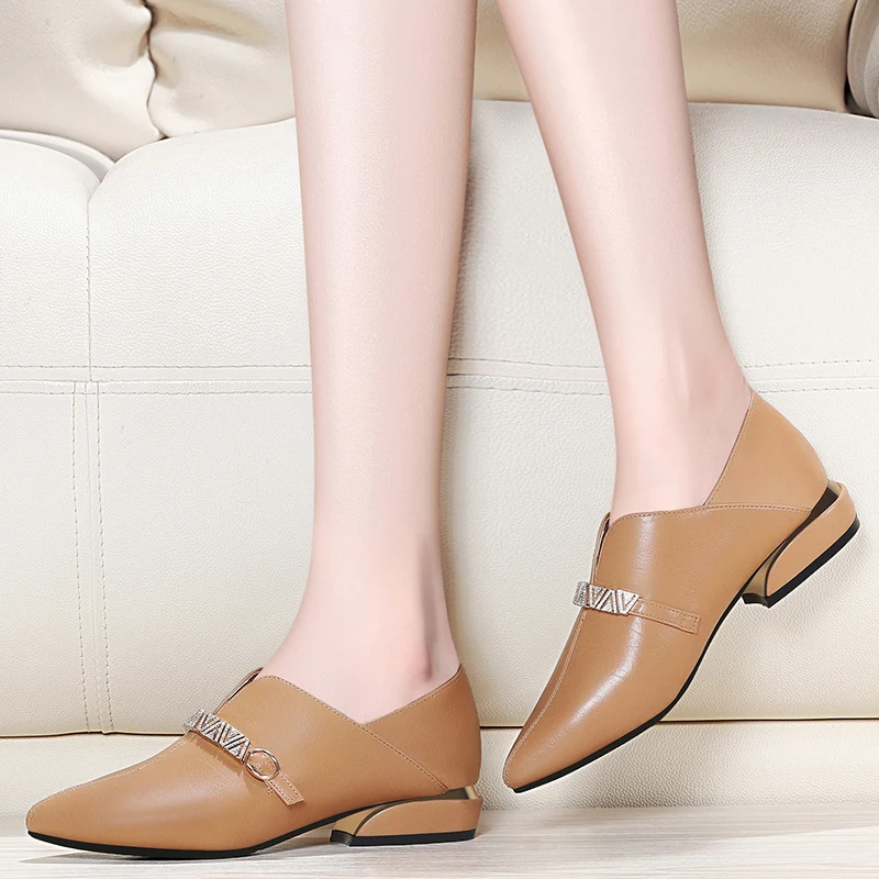 Женские туфли Новинка Изящные женские 2020 из натуральной кожи Офисная обувь на