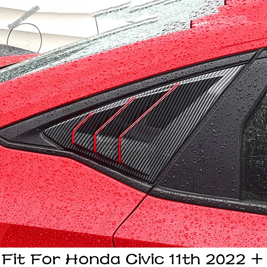 

Plastic Exterior Refit Kit Fit For Honda Civic 11th 2022 Rear Window Triangle Scoop Louver Shutter Side Vent Cover Trim 2PCS