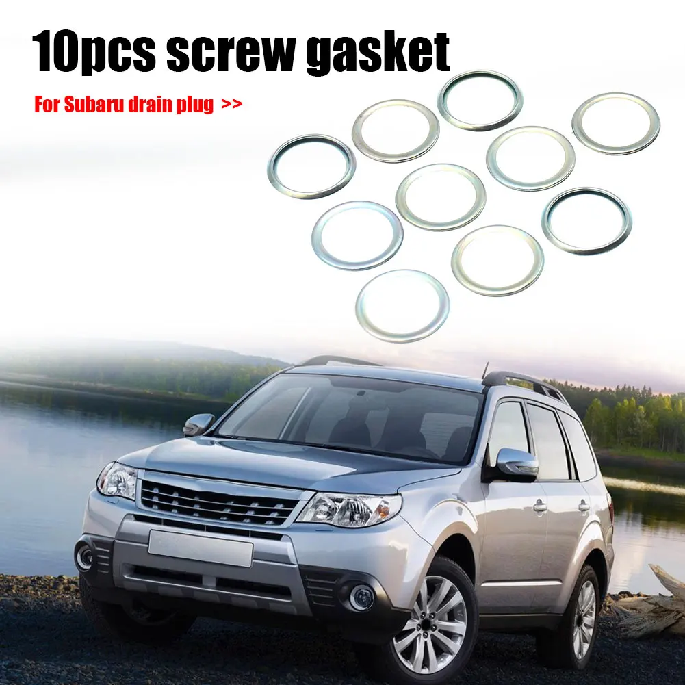 

10pcs Car Oil Drain Plug Crush Washer Gaskets for Subaru Impreza Legacy Forester 1985-2018 11126AA000 Auto Accessories
