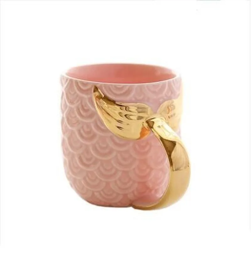 400 мл креативная кружка для кофе с русалочкой керамика высокого качества