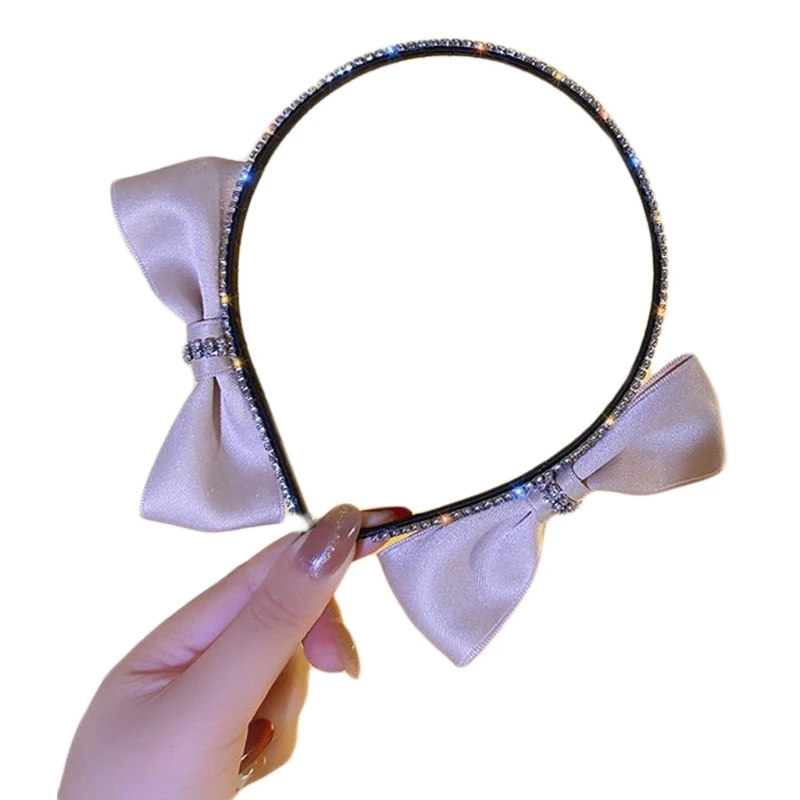 

Rhinestone Bows Headdress Ribbon Bowknots Headband Hairy Photo Props Party Costume Retro Hairband for Special Event