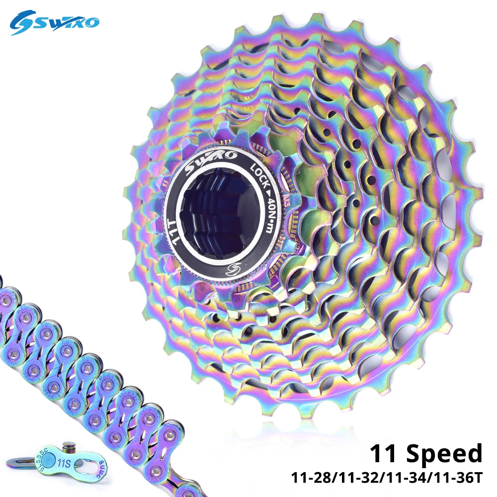 Кассета для шоссейного велосипеда SWTXO 11 скоростей 11-28 Т 32 т 34 36 Звездочка K7 в