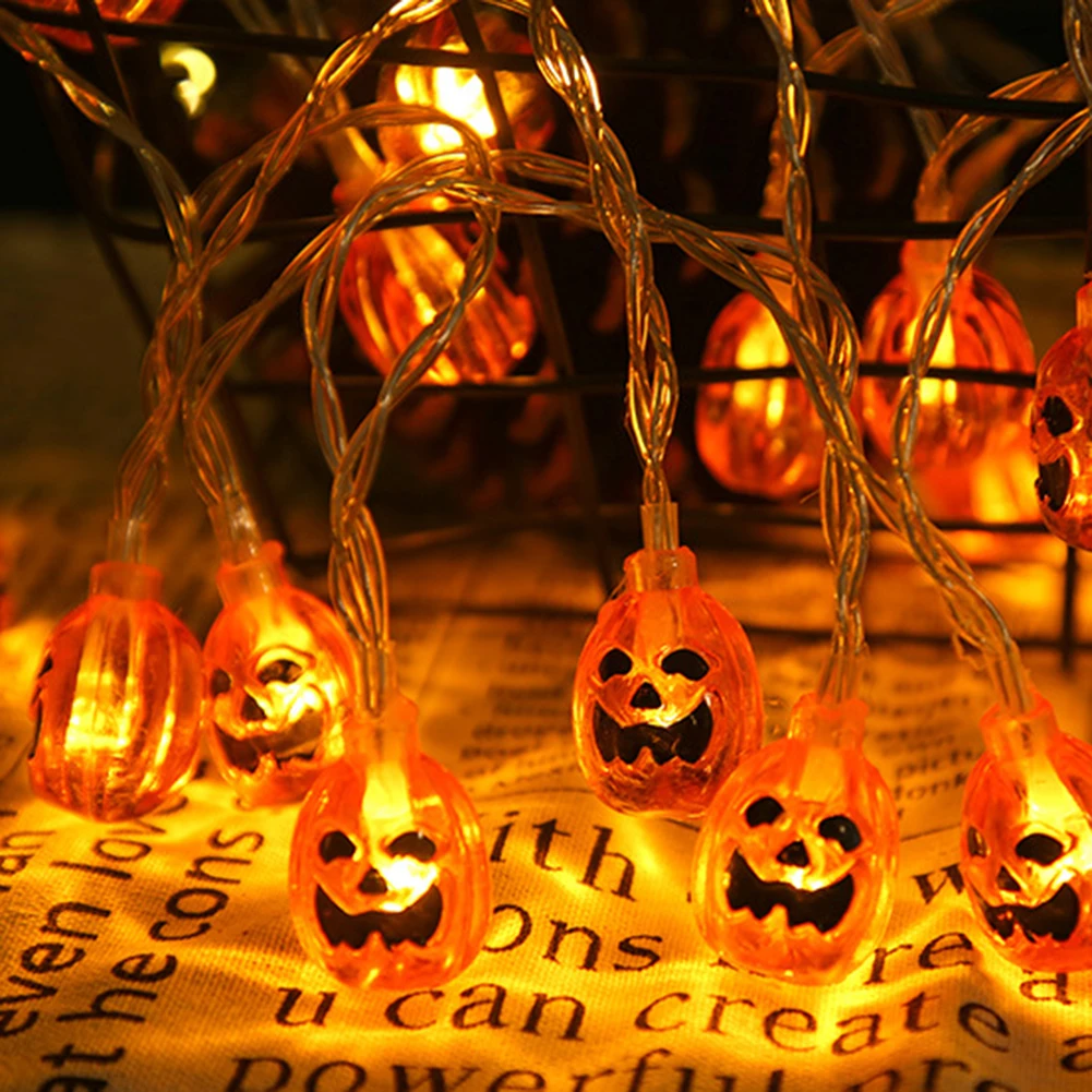 

Halloween Decoration Lighting Chains Ghost Bat Spider 3D Pumpkin String Lights Home outdoor Party Garland Light pumpkin