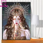 Алмазная живопись сделай сам, картина Фэнтези Женщины, алмазная 5D Вышивка крестиком стразы, квадратная Круглая Полная Алмазная мозаика