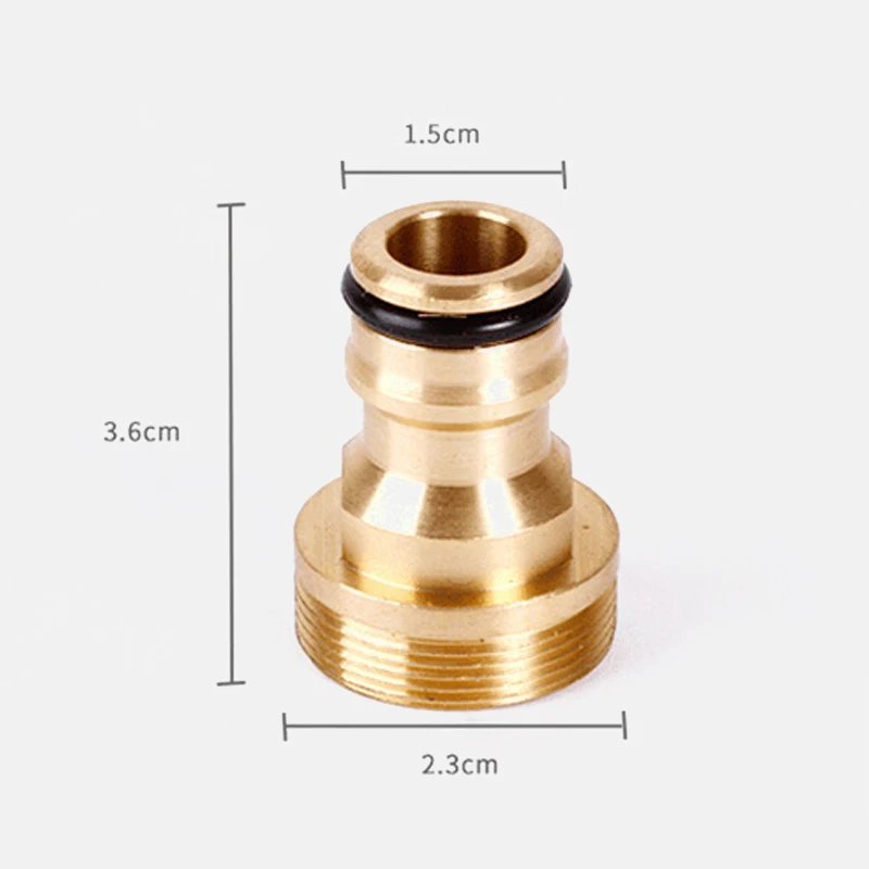 New 23mm Solid Brass Threaded Hose Water Tube Connector Tap Snap Adaptor Fitting Garden Outdoor For Washing Machine (gold) | Обустройство