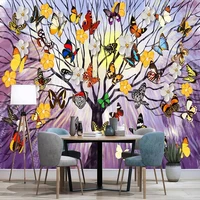 custom 3d photo wallpaper modern nordic style fantasy butterfly abstract oil painting murals tv home decor waterproof sticker