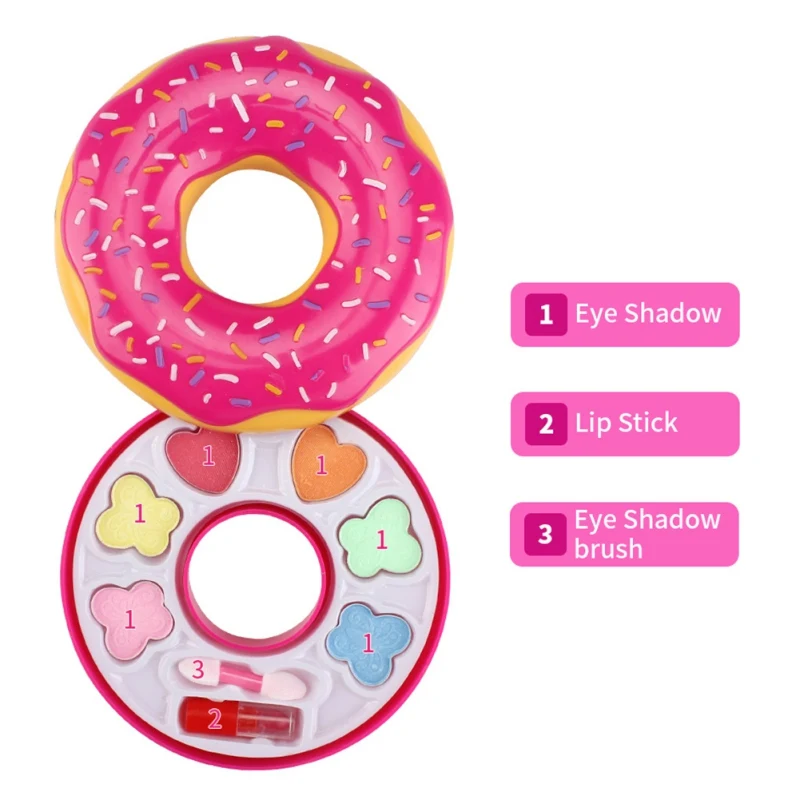 Non-toxic Toys for Children Girls Makeup Sets Pretend Play Preschool Kids Donuts Safety Beauty Kits Christmas Present Hot | Игрушки и