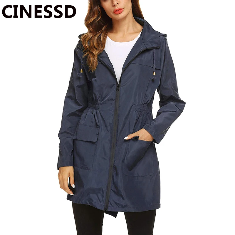 Куртка женская с капюшоном CINESSD водонепроницаемая верхняя одежда кардиган на