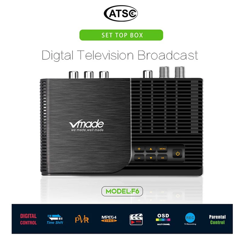 Лучшая ATSC-F6 новинка Мини ТВ-приставка DVB ATSC F6 HD Цифровое ТВ H.264 конвертер поддержка