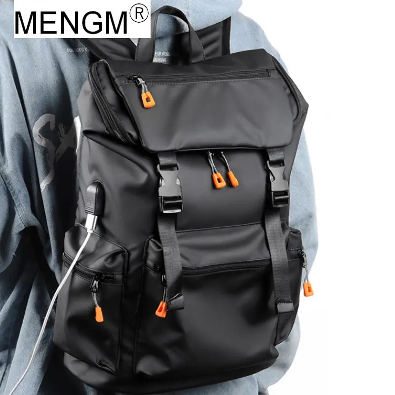

MENGM Backpacking High Fashion 15 inch Laptop Backpack USB Charging Waterproof Travel Back Pack Mochila School Bag Men Rucksack