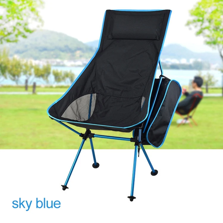 Sky Blue Открытый легкий складной походный стул складной стул с сумкой для хранения портативный складной для пешего туризма пикника для рыбалки пикника - Цвет: Sky Blue