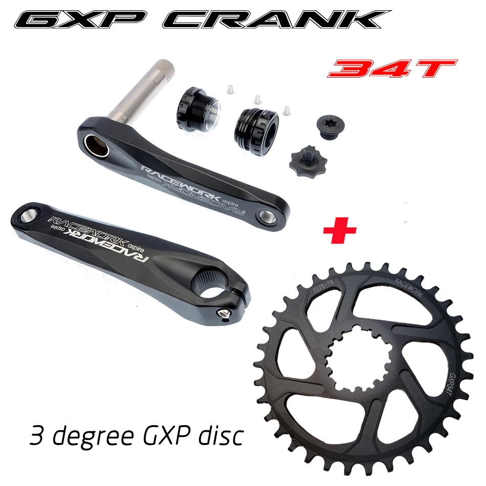 Fahrrad kurbel гоночный велосипед MTB GXP Kurbel алюминиевый легиер Mit Boden Kurbel 170 crank platte rot 32 T 34 T 36 T 38 T - Цвет: 170crank GXP 34T (3)