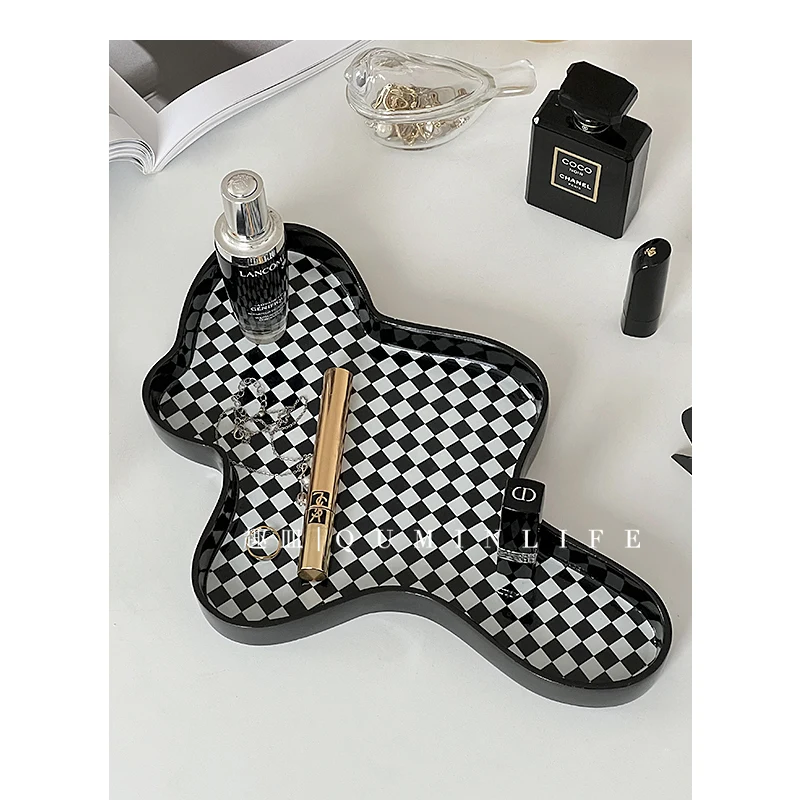 Декоративные черно-белые нестандартные подносы популярная Геометрическая