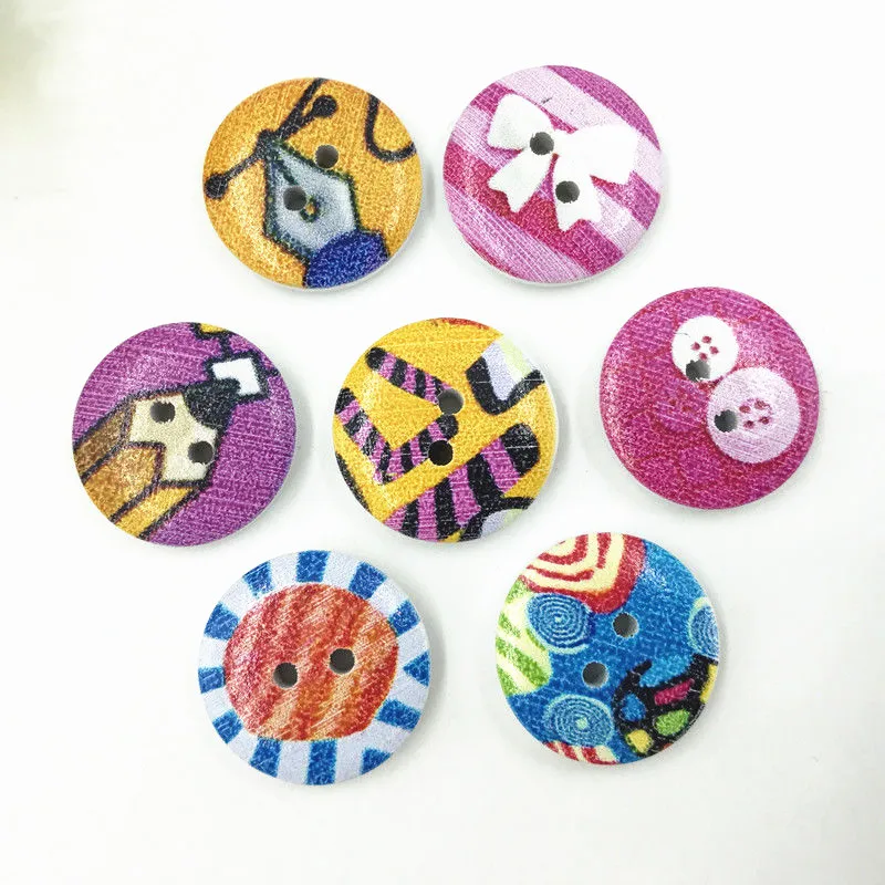 100 шт. деревянные пуговицы с двумя отверстиями 20 мм|Пуговицы| |