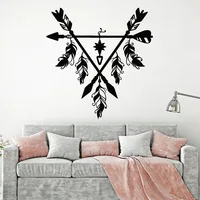 Dream Wall Decal Catcher Feather Arrow Ethnic Style Bedroom Living Room Home Decoration Vinyl Window Stickers Art Mural M026
