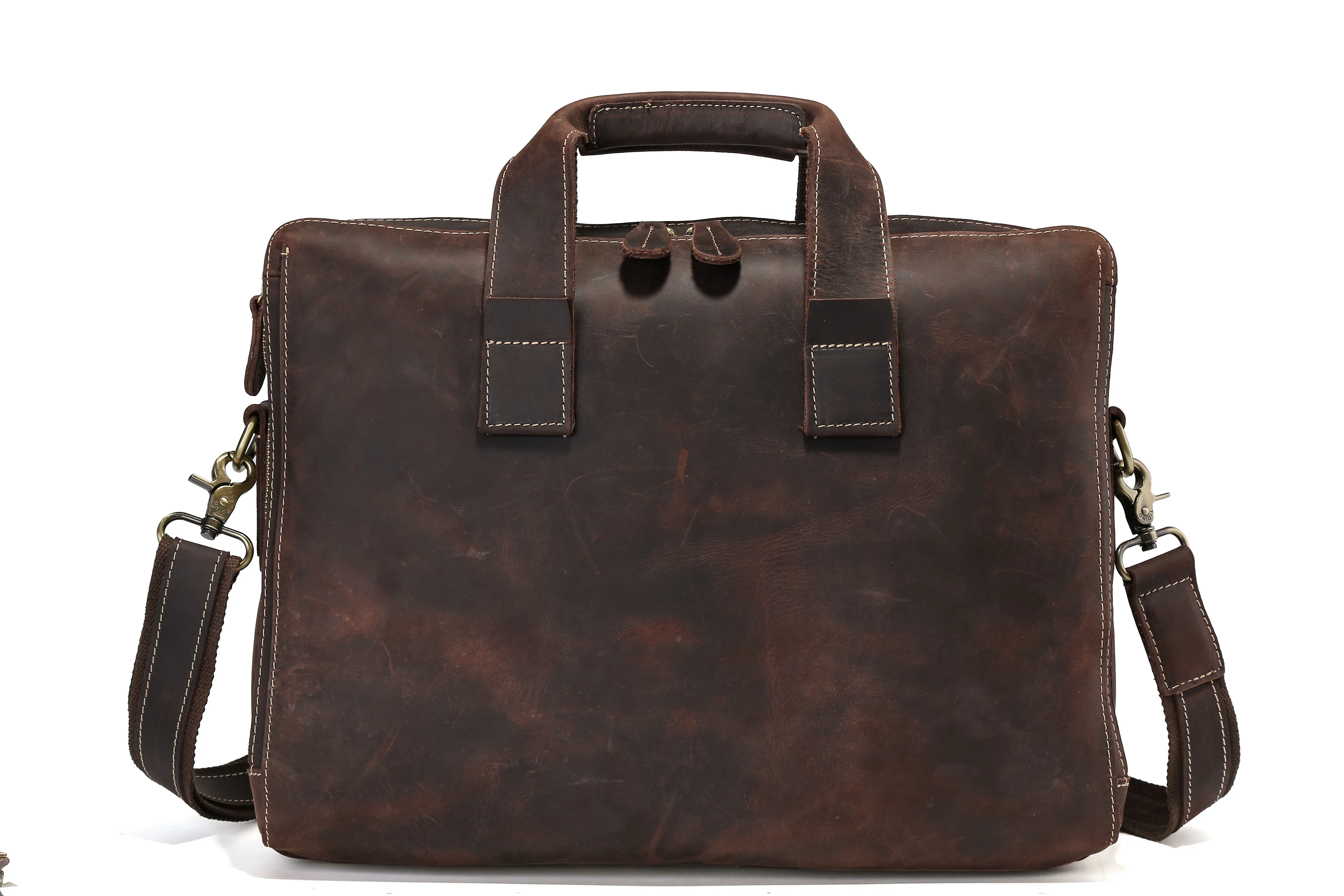 Деловой портфель из воловьей кожи сумка для ноутбука 14 дюймов винтажная мягкая