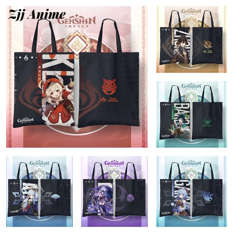 

Anime Game Genshin Impact Ganyu Zhongli Wendi Xiao Canvas Bag Harajuku Shopper Women Bag Shoulder Bags Vintage Handbag Fans Gift