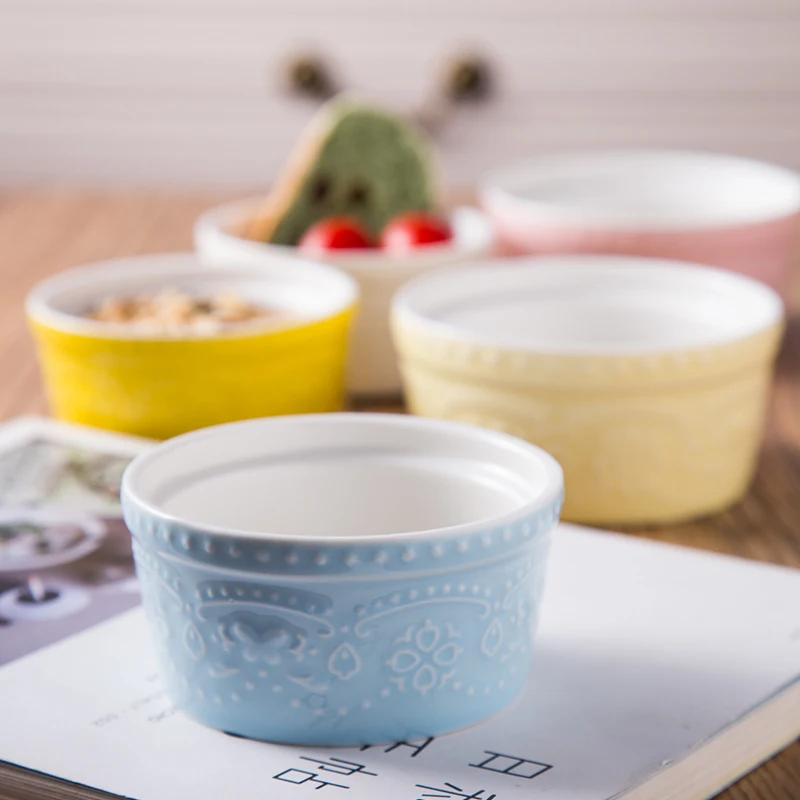 Чаша для выпечки Керамика Творческий йогурт духовка Пудинг мороженое миска