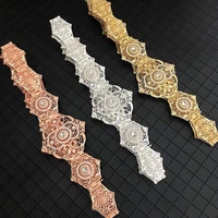 new fashion flower belts in gold hollow pattern metal wedding dress belts caftan jewelry waist band royal waist chain