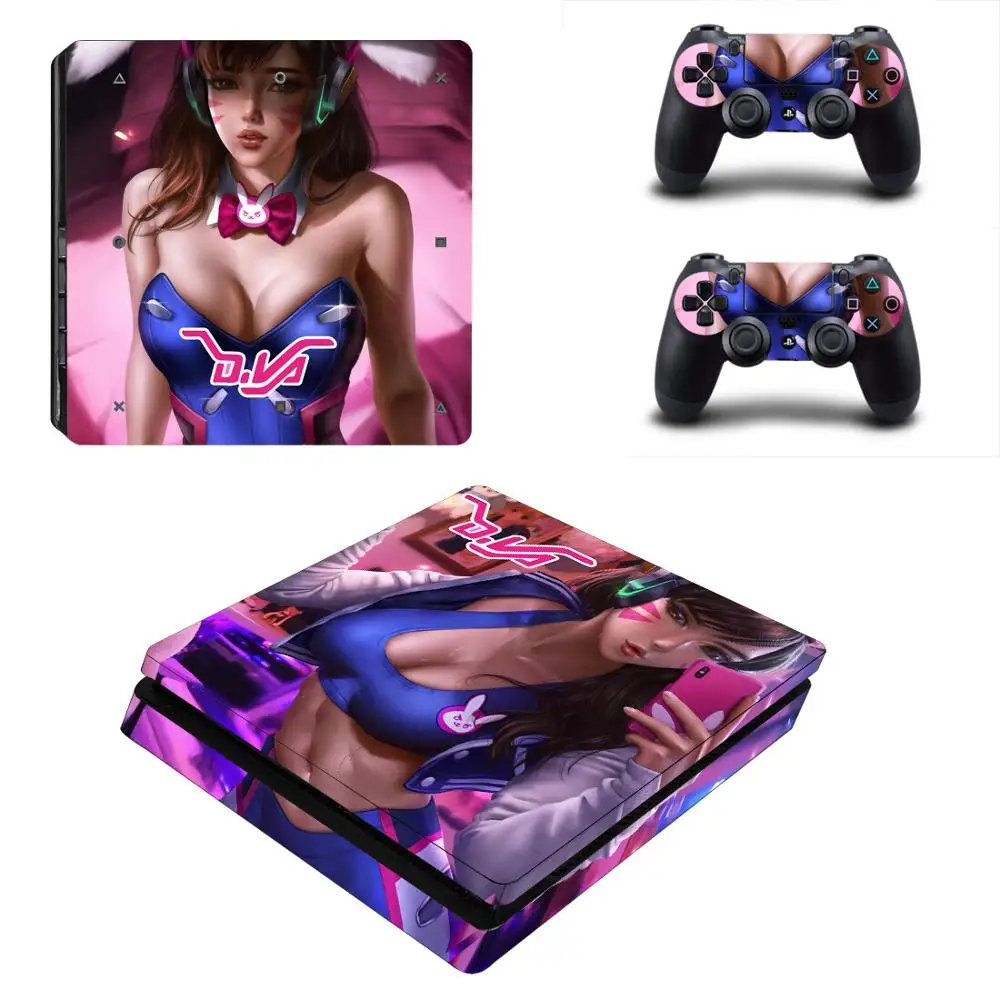 OW D. Va PS4 тонкие наклейки через часы PS 4 Play станция на кожу наклейка для playstation