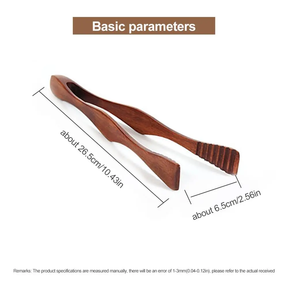 

1pc Wood Food Tongs Barbecue Steak Tongs Bread Dessert Pastry Clip Clamp Buffet Kitchen CookingTools