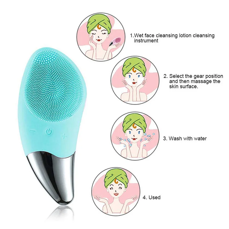 Портативная электрическая Очищающая щетка глубокого очищения ультразвуковой