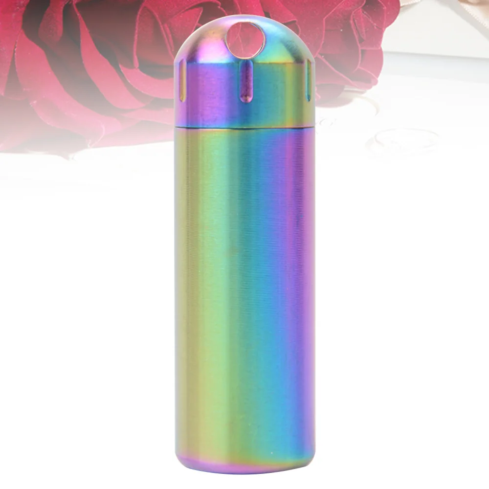 

Stainless Steel Mini Pill Box Waterproof Emergency Pill Holder Portable Pill Storage Case (Silver)