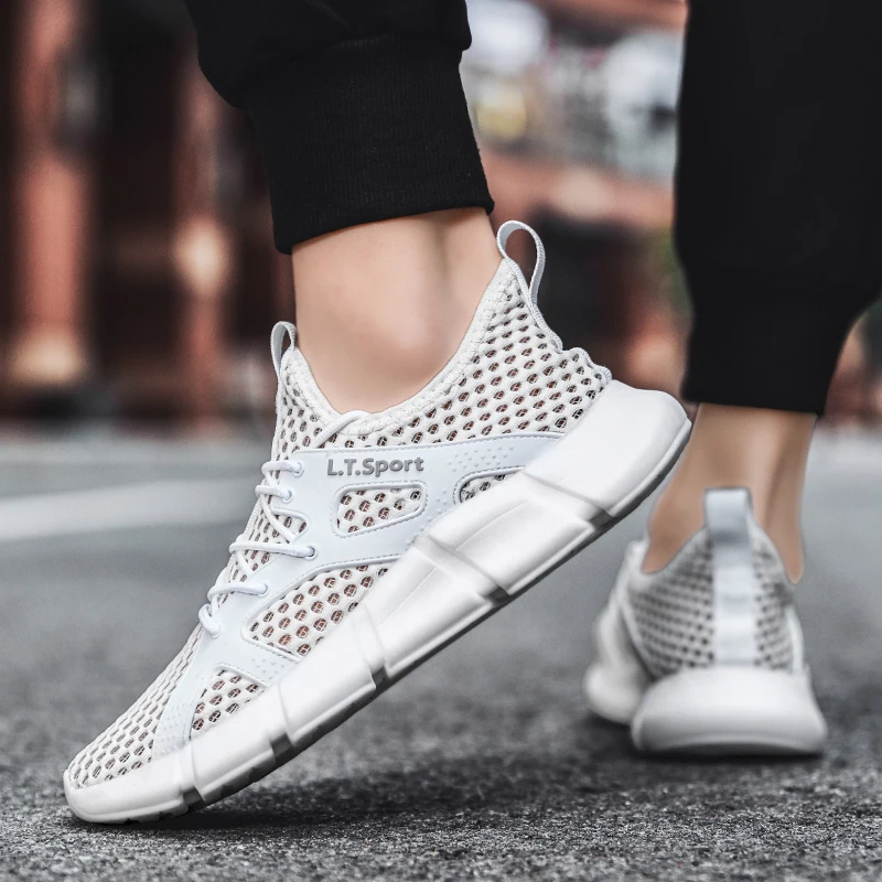 

De Deporte Malla Transpirable Para Hombre, Calzado Negro Con Agujeros , Comodas, Alta Calidad, Caminar, Verano New 2021
