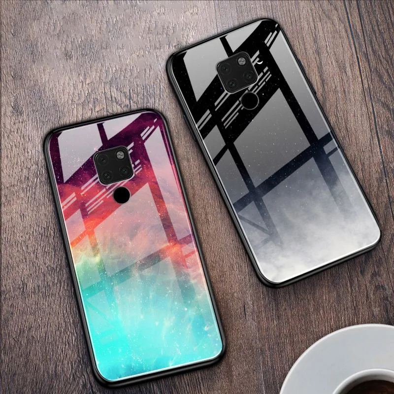 Чехол из закаленного стекла для Huawei Mate 10 20 Pro Mate10 Lite цветной чехол телефона 30
