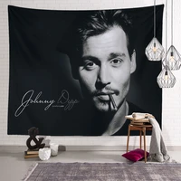 custom johnny depp tapestry home living room decor wall party aesthetic hanging tapestries blanket for bedroom 21 12 1 2