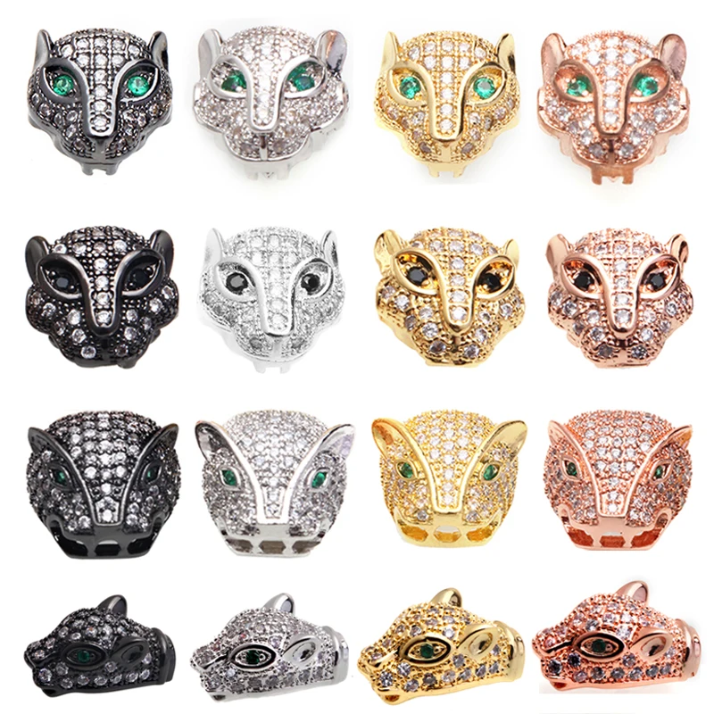 Бусины для браслета DIY 1 шт. медные инкрустированные бусины леопардовой расцветки