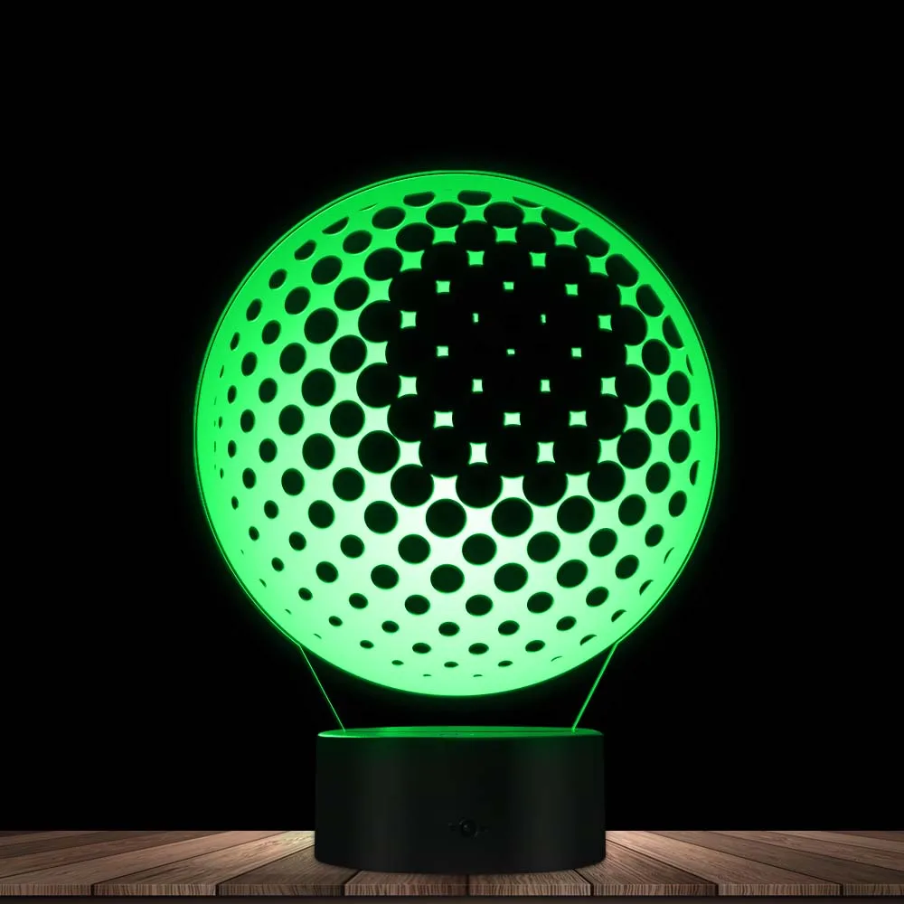 Shaped 3d Multi-color Visual Night Light Golf Sun Moon Round Globe Led Acrylic Illusion Decorative Desk Lamp Gift For Kid