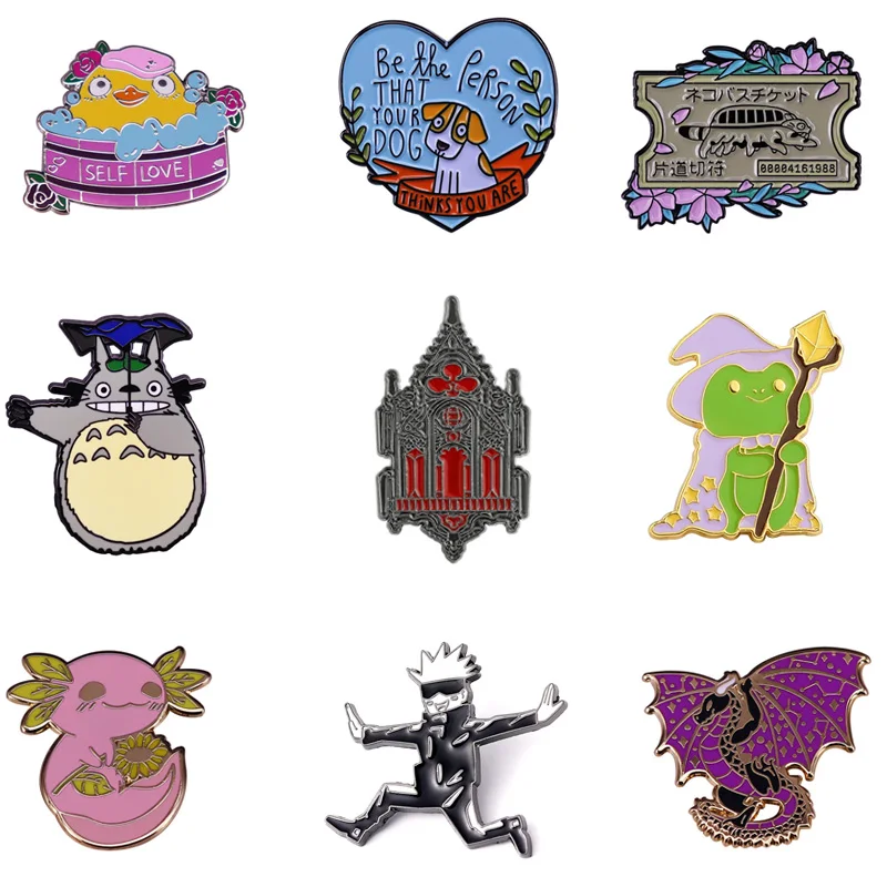 20 шт./лот AD1155, забавная эмалированная брошь в виде мультяшного патча, значок на пуговицы, брошь в стиле аниме для влюбленных, значок на лацкан...