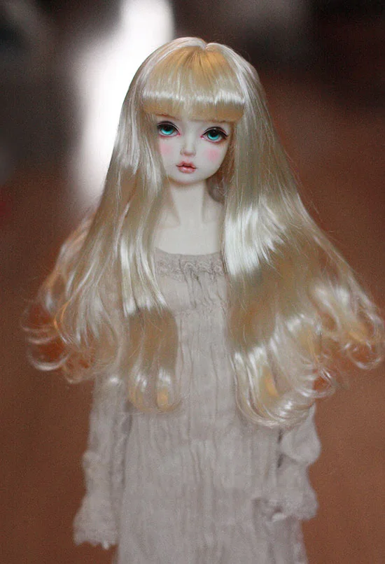 

BJD Doll Wig suitable for 1-3 1-4 children with a WIG imitation mohair soft shiny Silky Air bangs long hair doll accessories