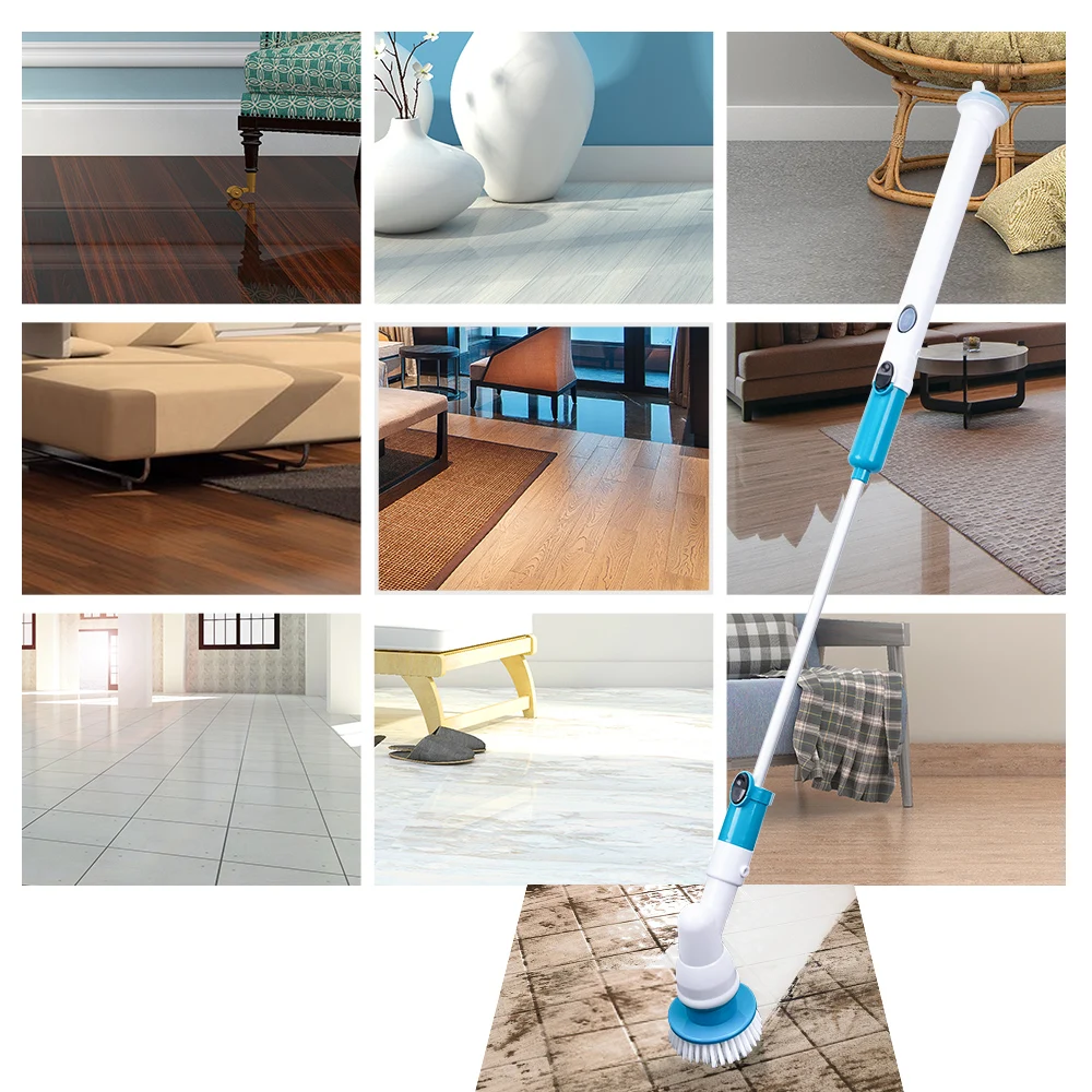 

Electric Cleaning Turbo Scrub Brush Adjustable Waterproof Cleaner Wireless Charging Clean Bathroom Kitchen Cleaning Tools Set