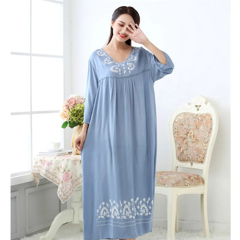2021 Spring and Autumn New Women's Nightdress Loose and Comfortable Nightwear Home Service Sleepwear Women Sleep Tops Night Gown